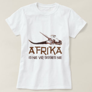 Afrikaはnie virのいくじなしです: アフリカのスプリングボックのスカル tシャツ