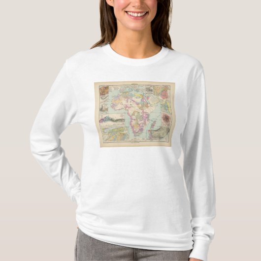 Afrika -アフリカの地図書の地図 tシャツ (正面)
