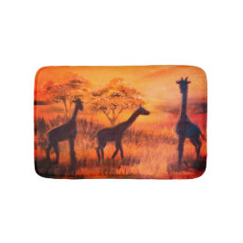 Afrika Safari Steppe Giraffen Badvorleger バスマット