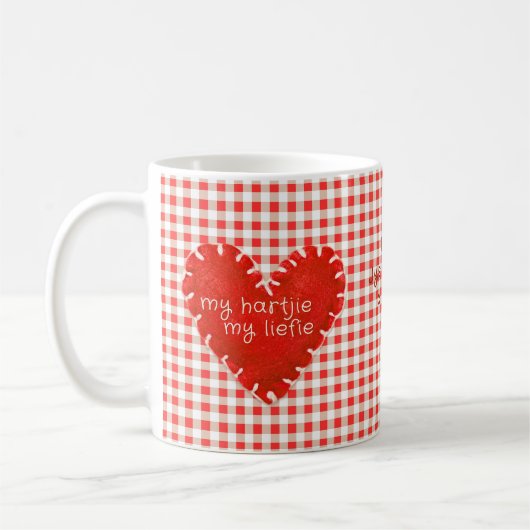 Afrikaans Valentines Valentyn Love Heart コーヒーマグカップ (左)