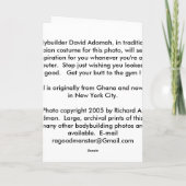 "Afrikan "としてデイヴィッドAdomah カード (裏面)