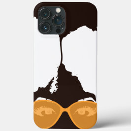 Afroと金ゴールド・サングラスのブラウンガール iPhone 13 Pro Maxケース