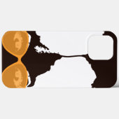 Afroと金ゴールド・サングラスのブラウンガール Case-Mate iPhoneケース (裏面 (横))