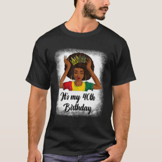 Afro 40th Birthday Shirts For Women Black誕生日 Tシャツ