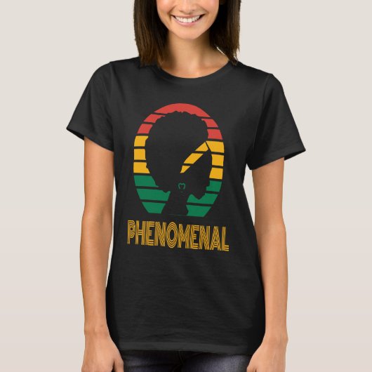 Afro African American Phenomenal Queen, Proud woma Tシャツ (正面)