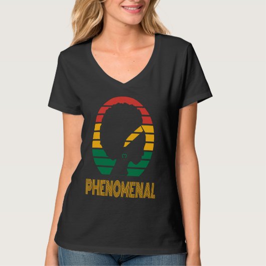 Afro African American Phenomenal Queen, Proud woma Tシャツ (正面)