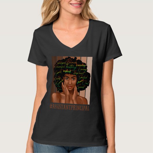 Afro African American Women Bl副校長 Tシャツ (正面)