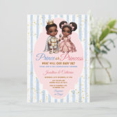 Afro African Prince or Princess Gender Reveal Gold 招待状 (スタンド正面)