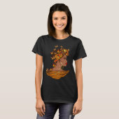 Afro African Woman Butterflies Black Queen History Tシャツ (正面フル)