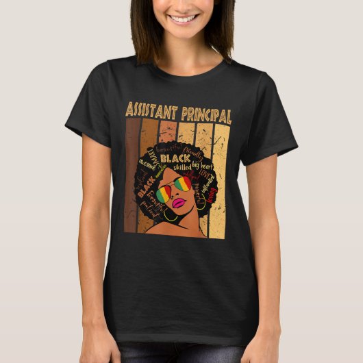 Afro African Women Black Histo Tシャツ (正面)