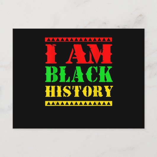 Afro American Black History Month I Am Black Histo 案内ポストカード (正面)