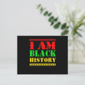 Afro American Black History Month I Am Black Histo 案内ポストカード (スタンド正面)