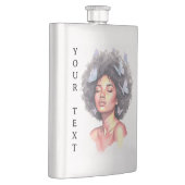 Afro Beauty with Butterflies – Watercolor Portrait フラスク (右)