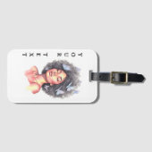 Afro Beauty with Butterflies – Watercolor Portrait ラゲッジタグ (正面横)