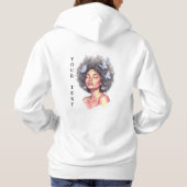 Afro Beauty with Butterflies – Watercolor T-Shirt パーカ (裏面)
