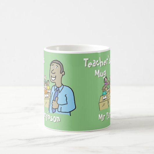 Afro Blackカリブの先生in彼の教室 コーヒーマグカップ (中央)