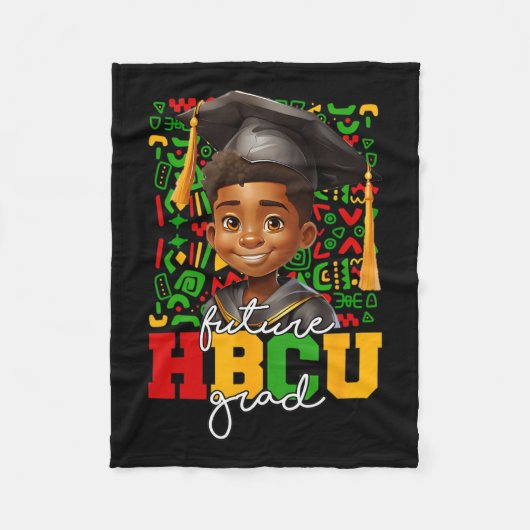 Afro Black Boy College Graduation Future Hbcu Grad フリースブランケット (正面)