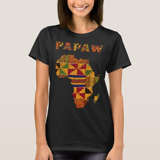 Afro Black Papaw African Ghana Kente Cloth Family  Tシャツ (正面)