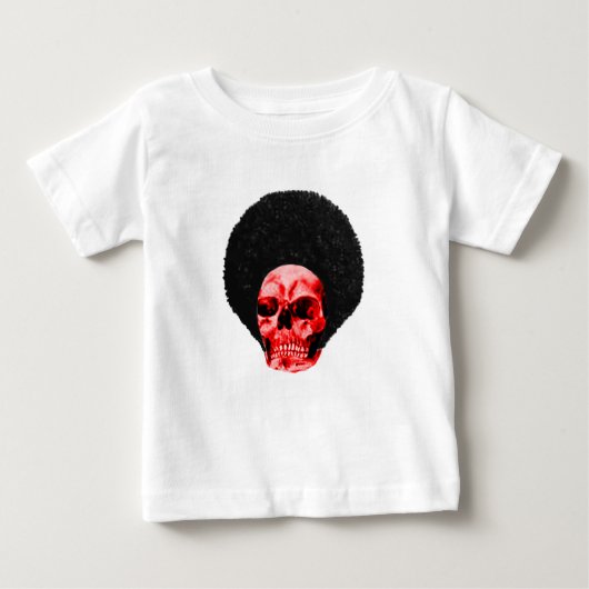 Afro Black Redスカルの例MUSEUM Zazzle Gif ベビーTシャツ (正面)