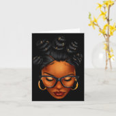 Afro Black Woman African Black History Month Melan カード (黄色い花)