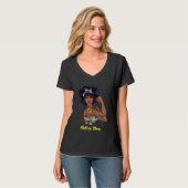 Afro Black Woman Autism Mom Awareness Tattoo Jigsa Tシャツ (正面フル)