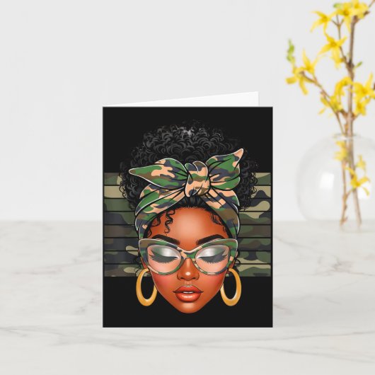 Afro Black Women African American Black History Mo カード (黄色い花)