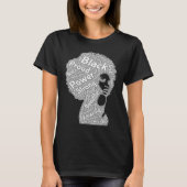Afro black women Afro Melanin Queen Tシャツ (正面)