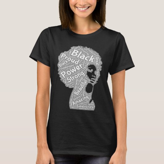 Afro black women Afro Melanin Queen Tシャツ (正面)