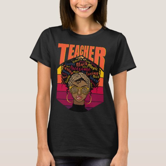 Afro Black Women Teacher Melanin Smart African Ame Tシャツ (正面)