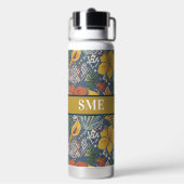 Afro Bohemian Floral monogram Water Bottle ウォーターボトル (背面)