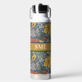 Afro Bohemian Floral monogram Water Bottle ウォーターボトル (正面)
