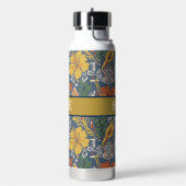Afro Bohemian Floral monogram Water Bottle ウォーターボトル (左面)