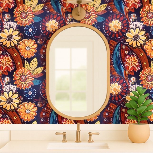 Afro Boho Wall Art Colorful Chic Afrohemian 壁紙 (Afro Boho Wall Art Colorful Chic Afrohemian Wallpaper)