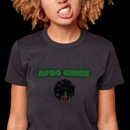 Afro Chick – ブラックBella+Canvas Women's Slim Fit Tシャツ