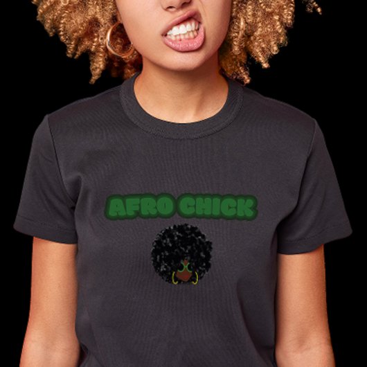 Afro Chick – ブラックBella+Canvas Women's Slim Fit Tシャツ