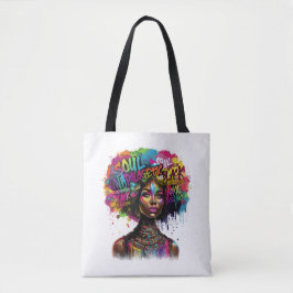 Afro Colorful Unapologetically Black Woman トートバッグ