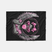 Afro Cupid With Sungles Blowing Bubble Gum Valenti フリースブランケット (正面(横))