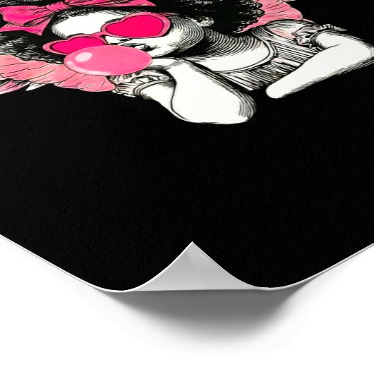 Afro Cupid With Sungles Blowing Bubble Gum Valenti ポスター (角)