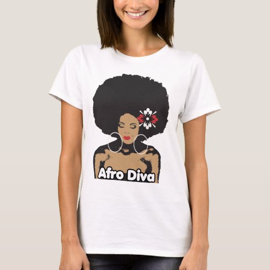 Afro Diva Tシャツ（女性用） Tシャツ (正面)