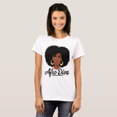 Afro Diva Tシャツ（女性用） Tシャツ (正面フル)