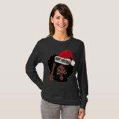 Afro Diva Winking Eye Merry Christmas Melanin Quee Tシャツ (正面フル)