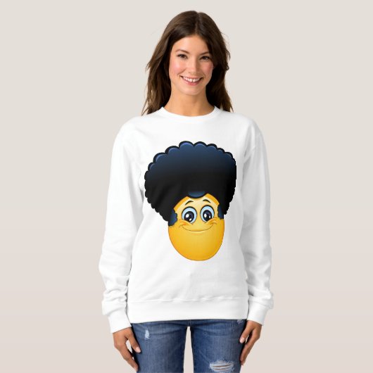 afro emoji woman sweatshirt スウェットシャツ (正面フル)