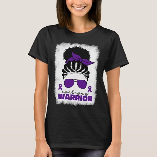 Afro Epilepsy Warrior For Black Women Epilepsy Awa Tシャツ (正面)