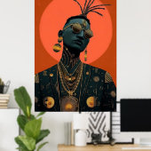 Afro-futuristic 4 ポスター (ホームオフィス)