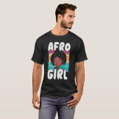 Afro Girl Afrocentric Black Pride Afro Hair Tシャツ (正面フル)