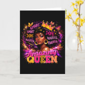 Afro Girl Black Women African Melanin Queen  カード (黄色い花)