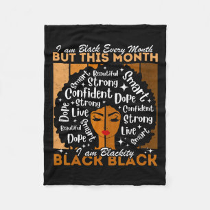Afro Girl Blackity Black毎月黒歴 フリースブランケット