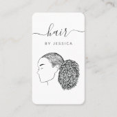Afro Hair Girl Hairstylistヘアサロン追加ロゴ 名刺 (正面)