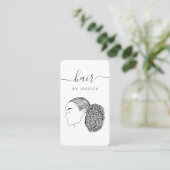 Afro Hair Girl Hairstylistヘアサロン追加ロゴ 名刺 (スタンド正面)