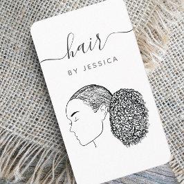 Afro Hair Girl Hairstylistヘアサロン追加ロゴ 名刺